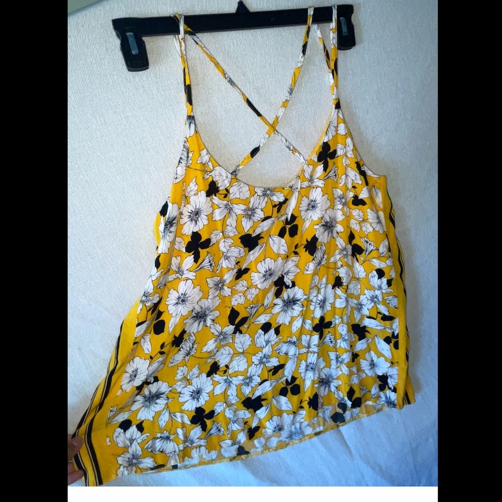 Yellow floral tank top